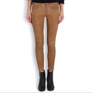 7 For All Mankind Brown Snakeskin Suede Pants